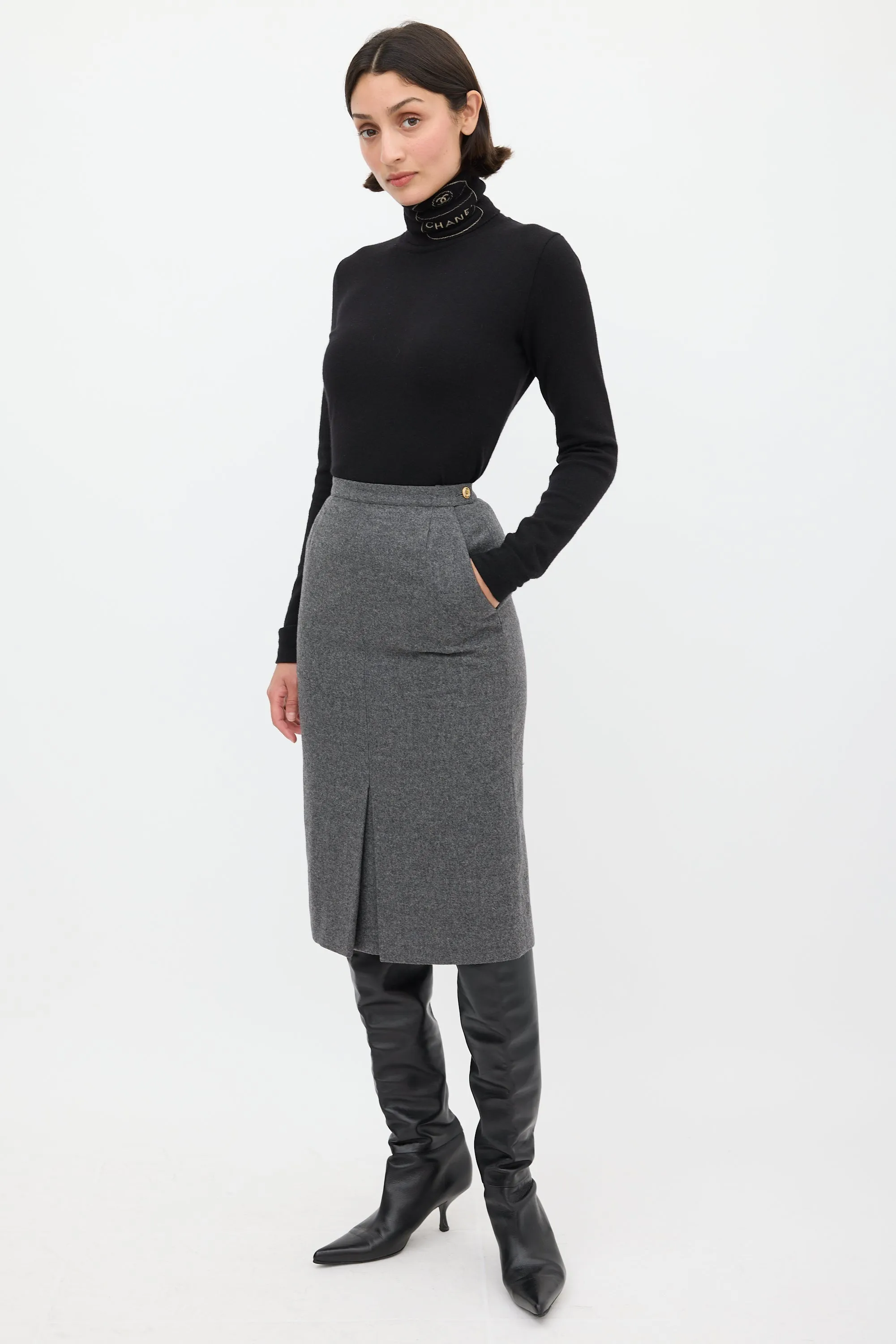 Wool Godet Skirt sold by VSP Consignment product image thumbnail 2