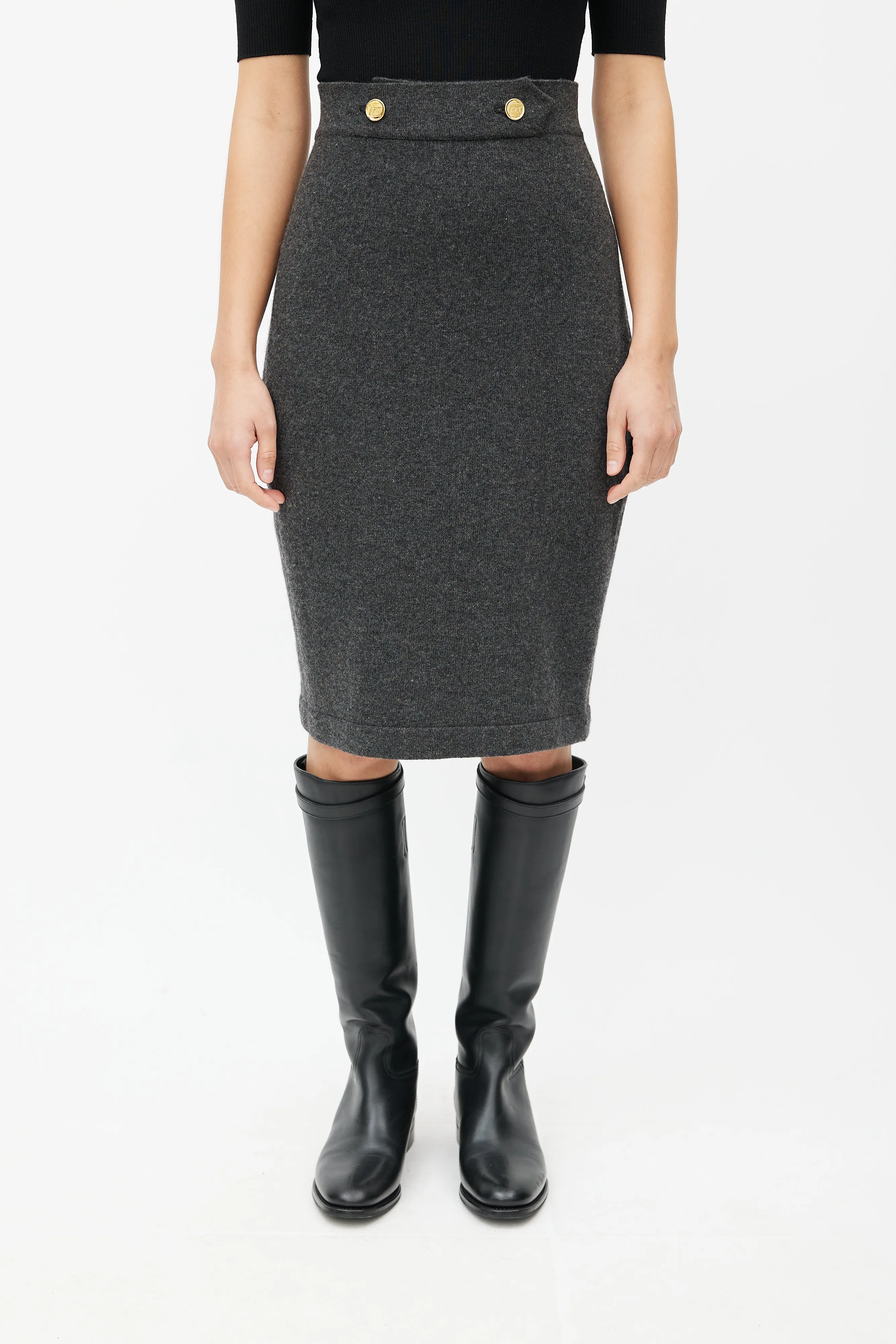 Vintage Knit Cashmere Skirt sold by VSP Consignment product image thumbnail 2