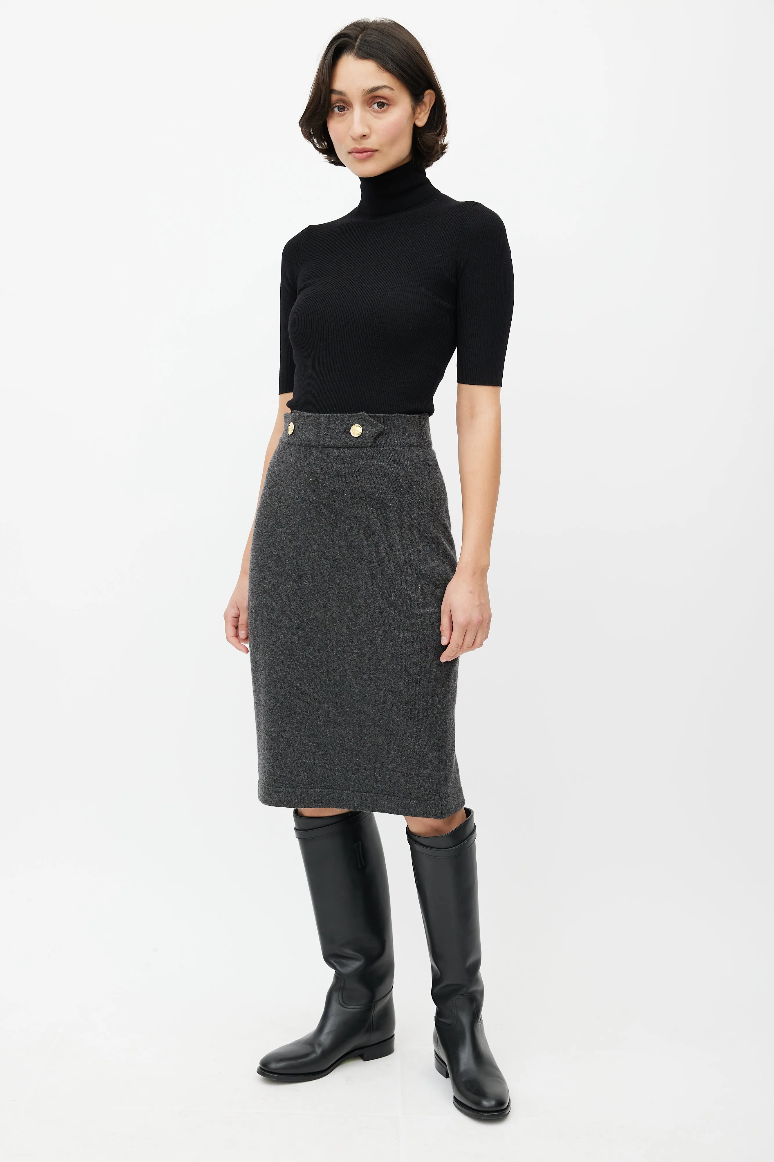 Vintage Knit Cashmere Skirt sold by VSP Consignment