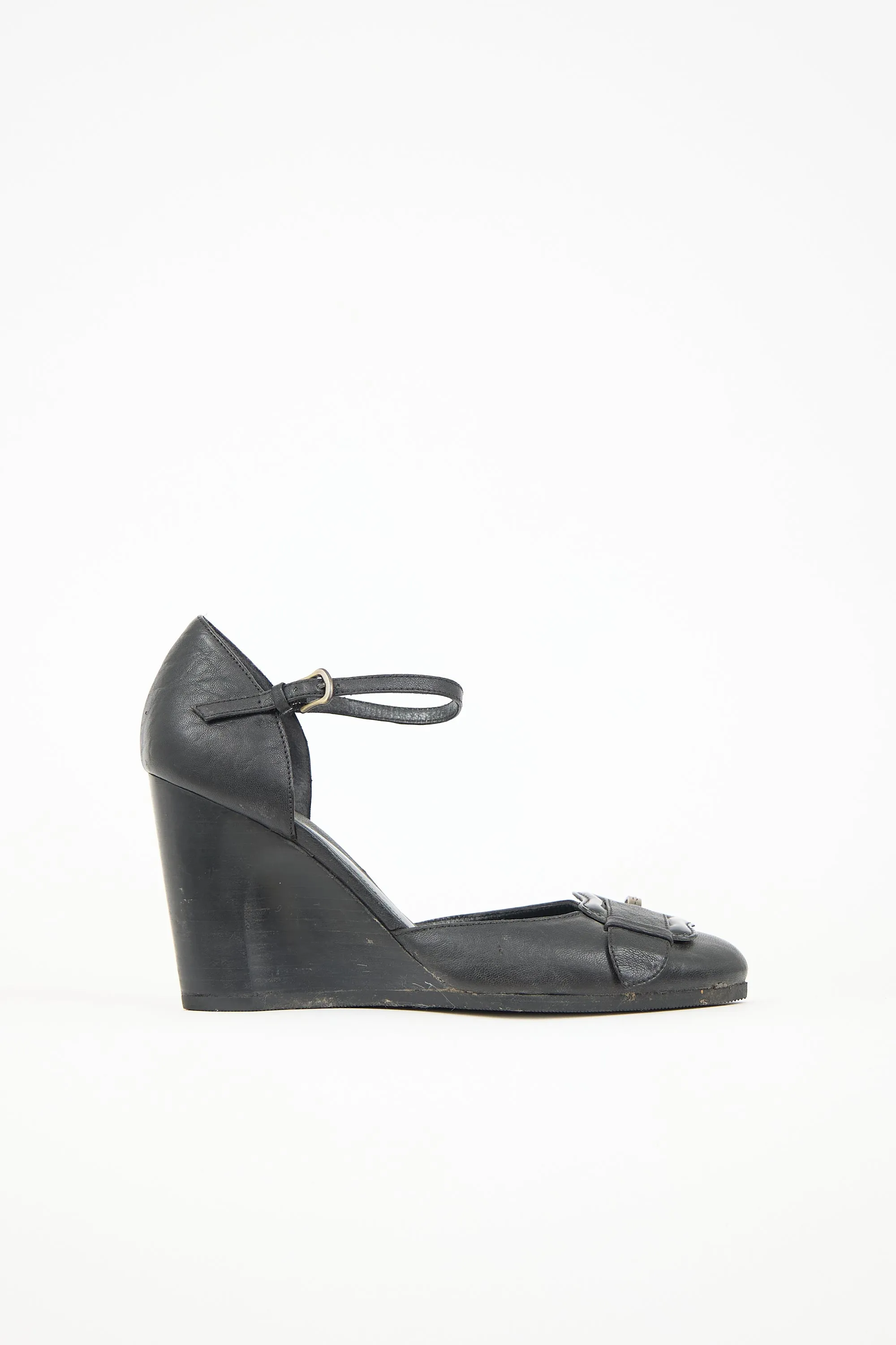 Leather D'Orsay Wedge Heel sold by VSP Consignment
