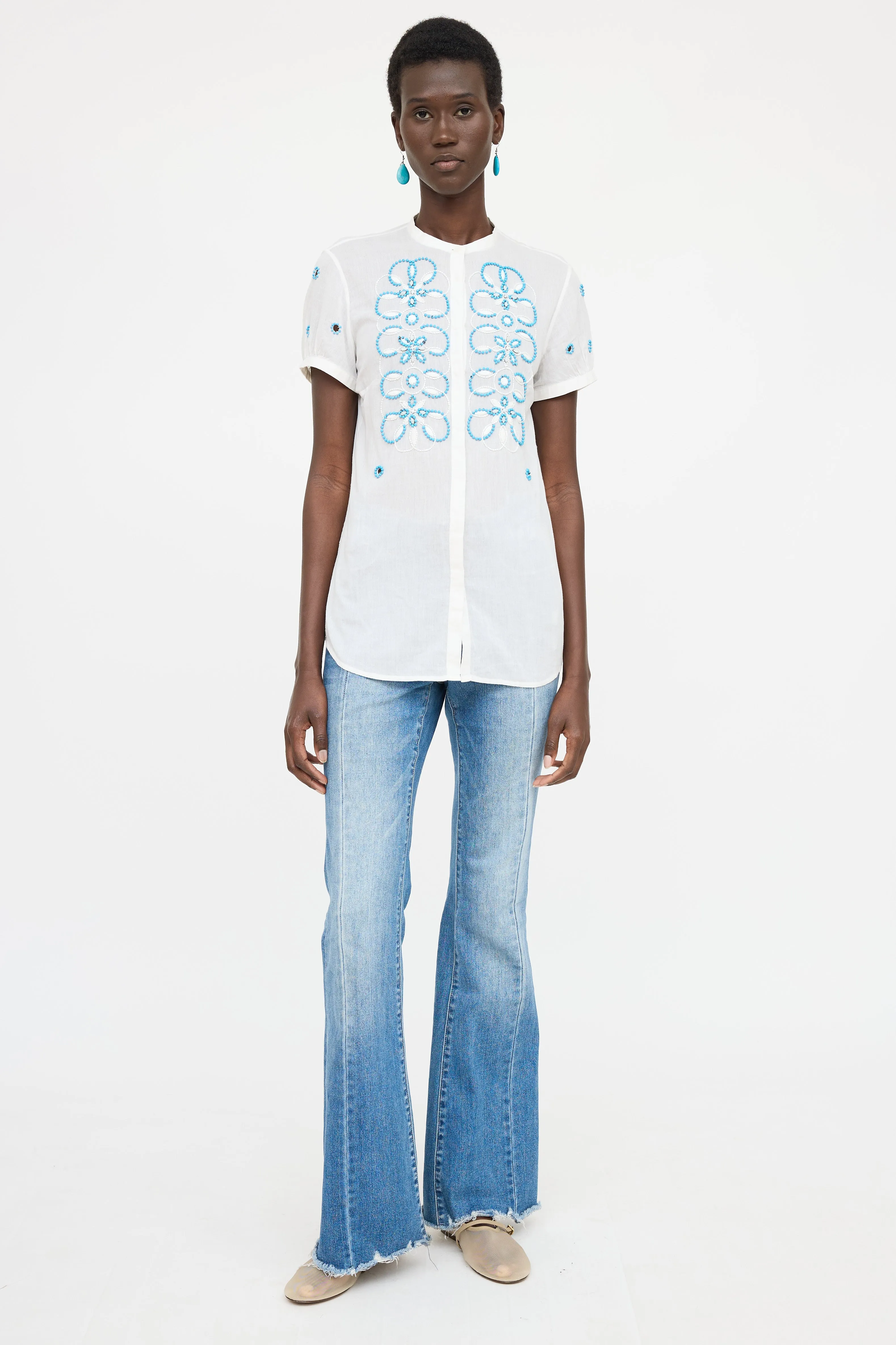 Beaded Button Up Shirt sold by VSP Consignment product image thumbnail 5