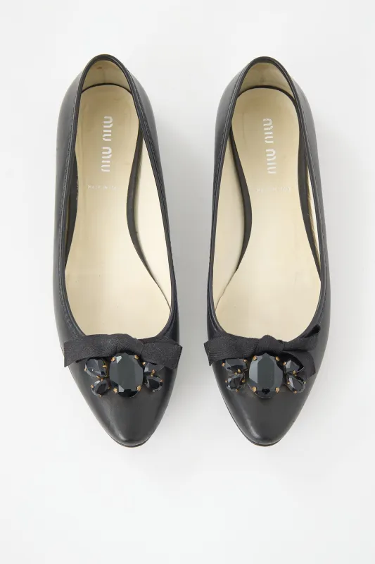 Leather Embellished Ballet Flat sold by VSP Consignment