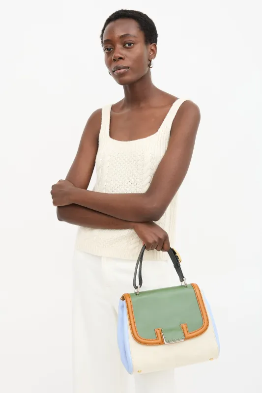 Leather & Canvas Silvana Bag made by Fendi