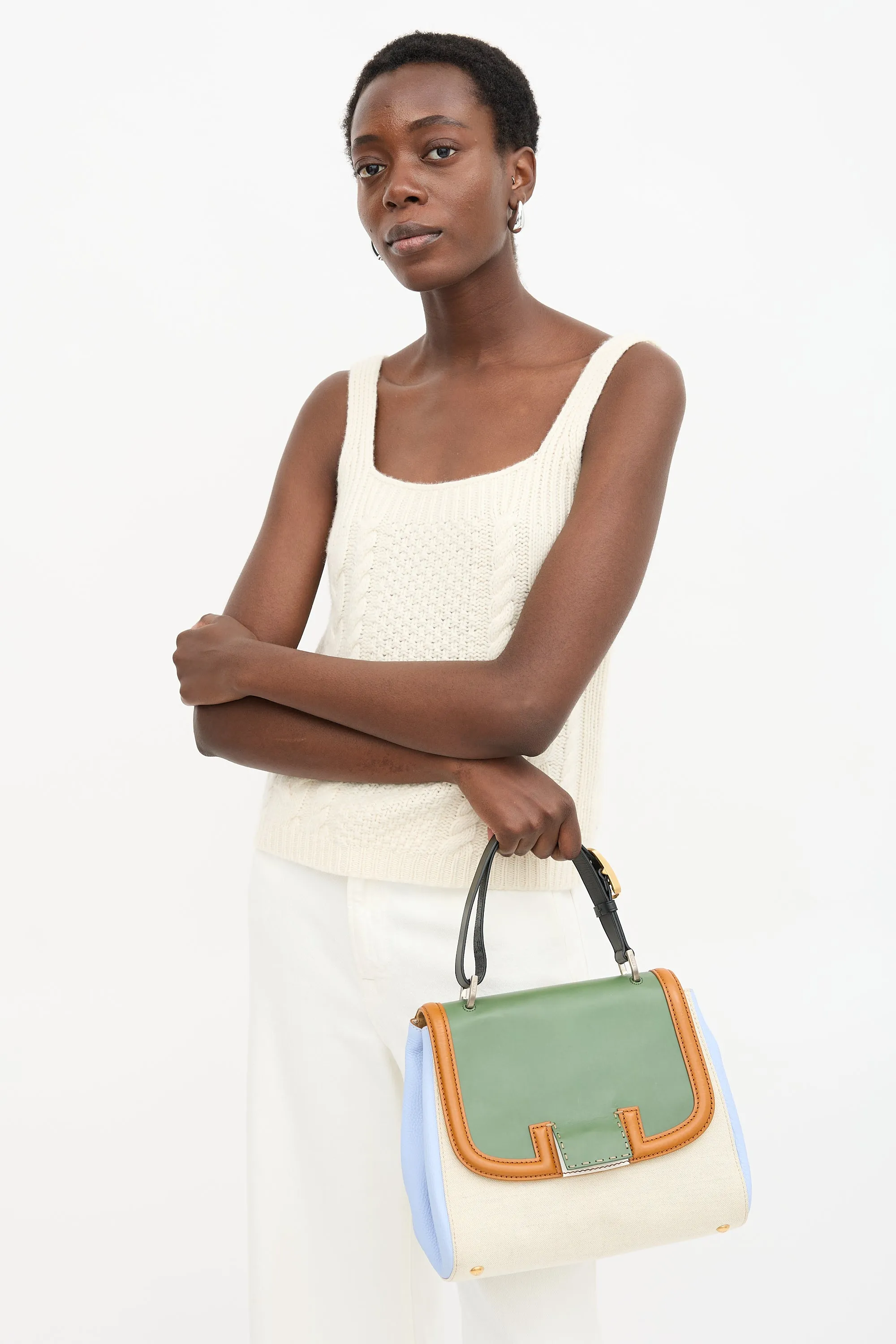 Leather & Canvas Silvana Bag sold by VSP Consignment