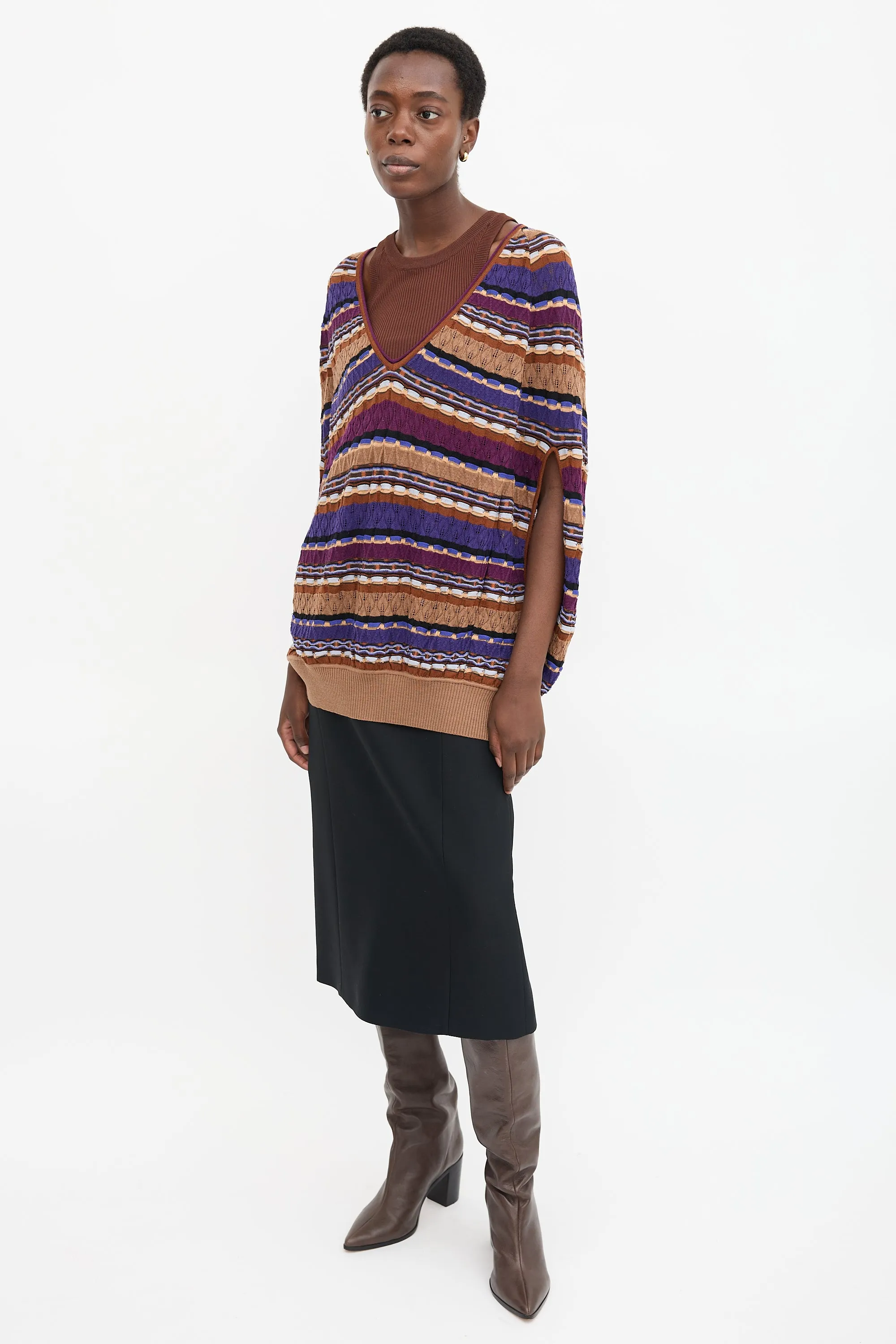 Knit Striped Cocoon Vest sold by VSP Consignment product image thumbnail 5