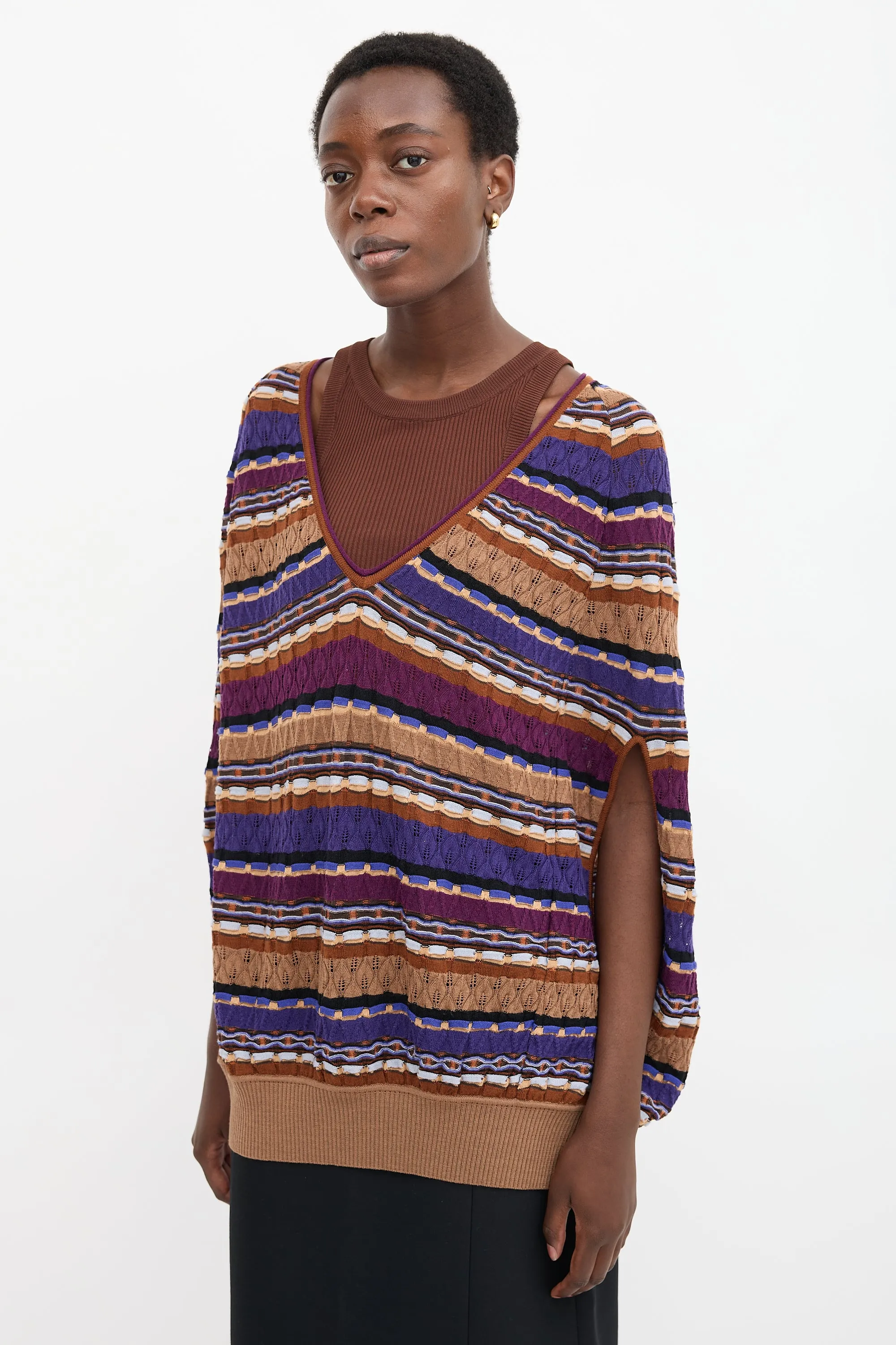 Knit Striped Cocoon Vest sold by VSP Consignment product image thumbnail 3