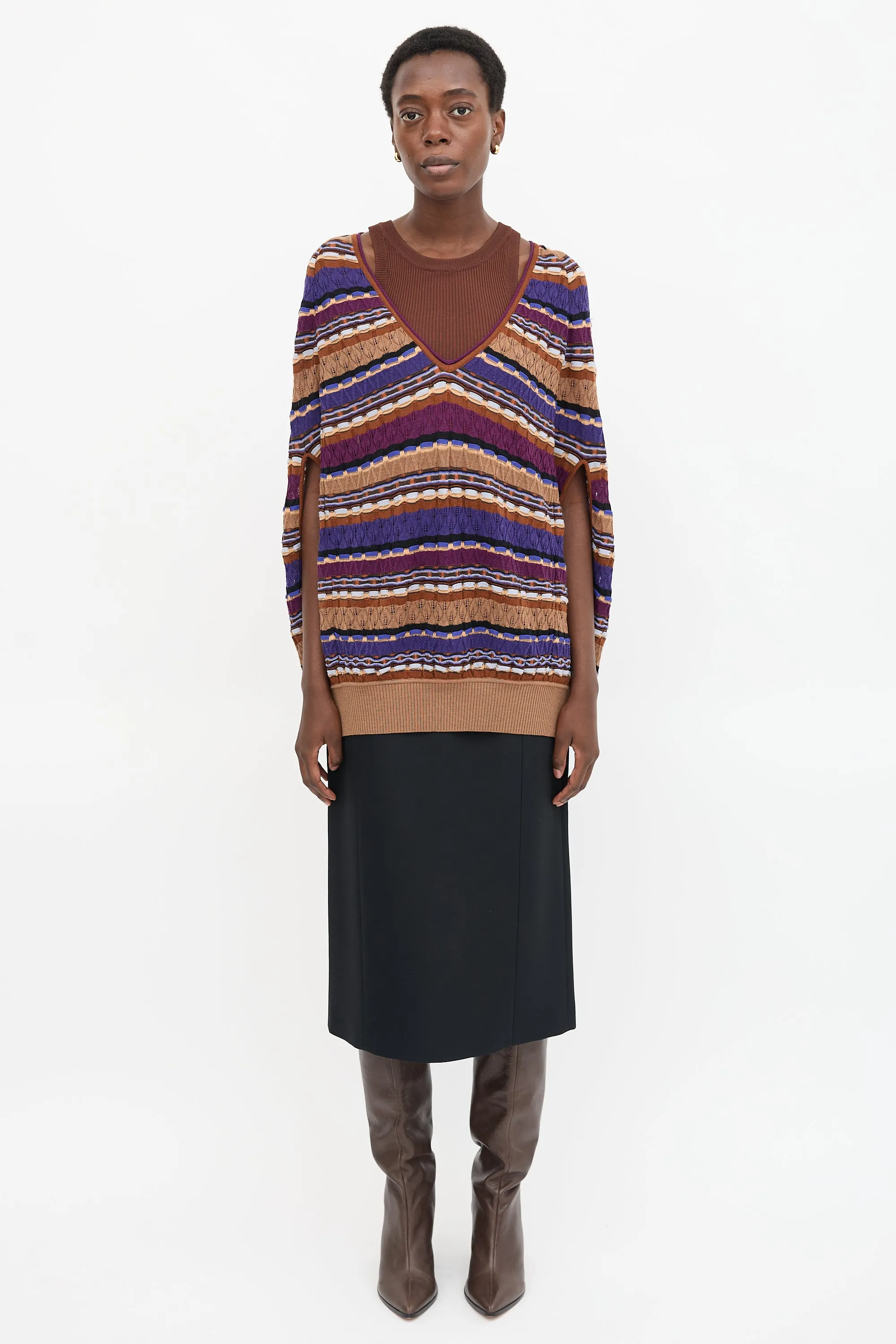 Knit Striped Cocoon Vest sold by VSP Consignment product image thumbnail 2