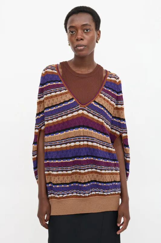 Knit Striped Cocoon Vest made by Missoni