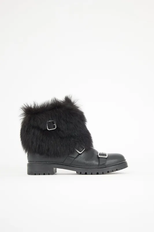 Leather & Faux Fur Hank Boot made by Jimmy Choo