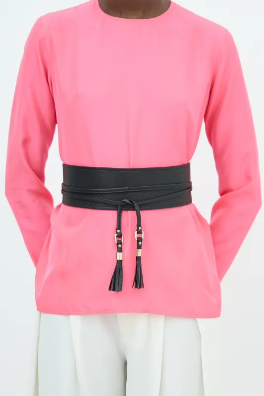 Leather Elia Wide Wrap Belt sold by VSP Consignment