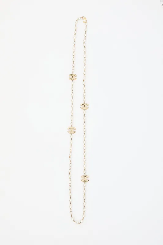 Faux Pearl CC Necklace sold by VSP Consignment