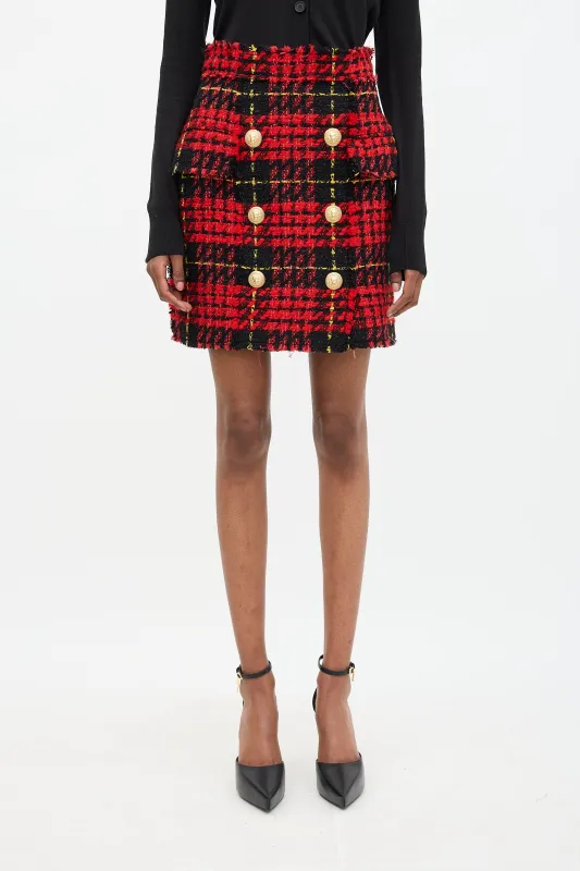 Tweed Tartan Skirt sold by VSP Consignment