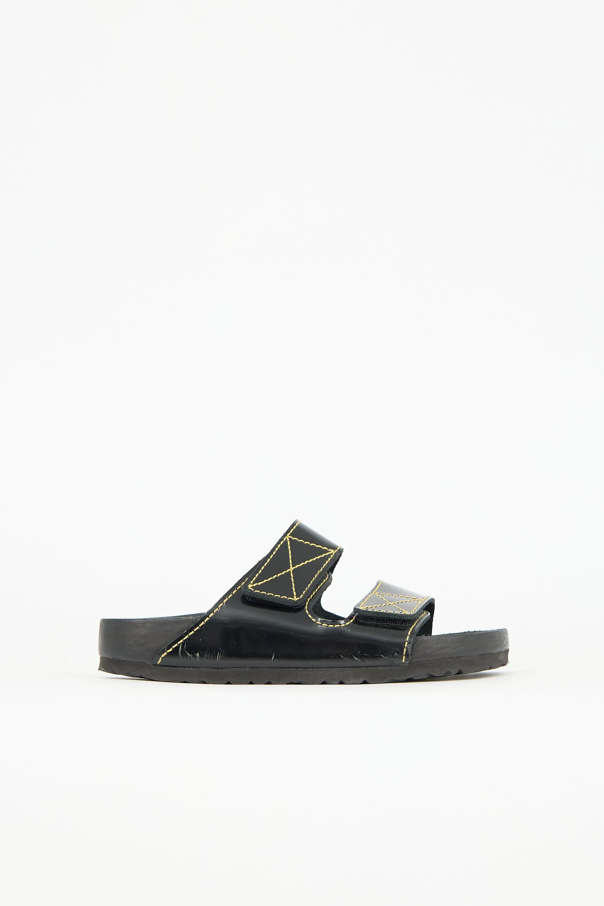 X Birkenstock Patent Arizona Slide sold by VSP Consignment