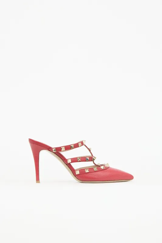 Leather Rockstud Caged Mule sold by VSP Consignment