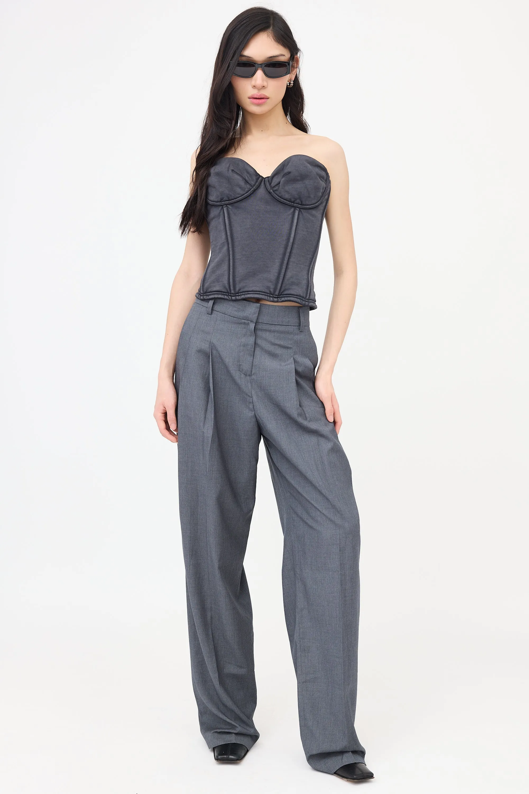 Knit Distressed Bustier Top sold by VSP Consignment product image thumbnail 5