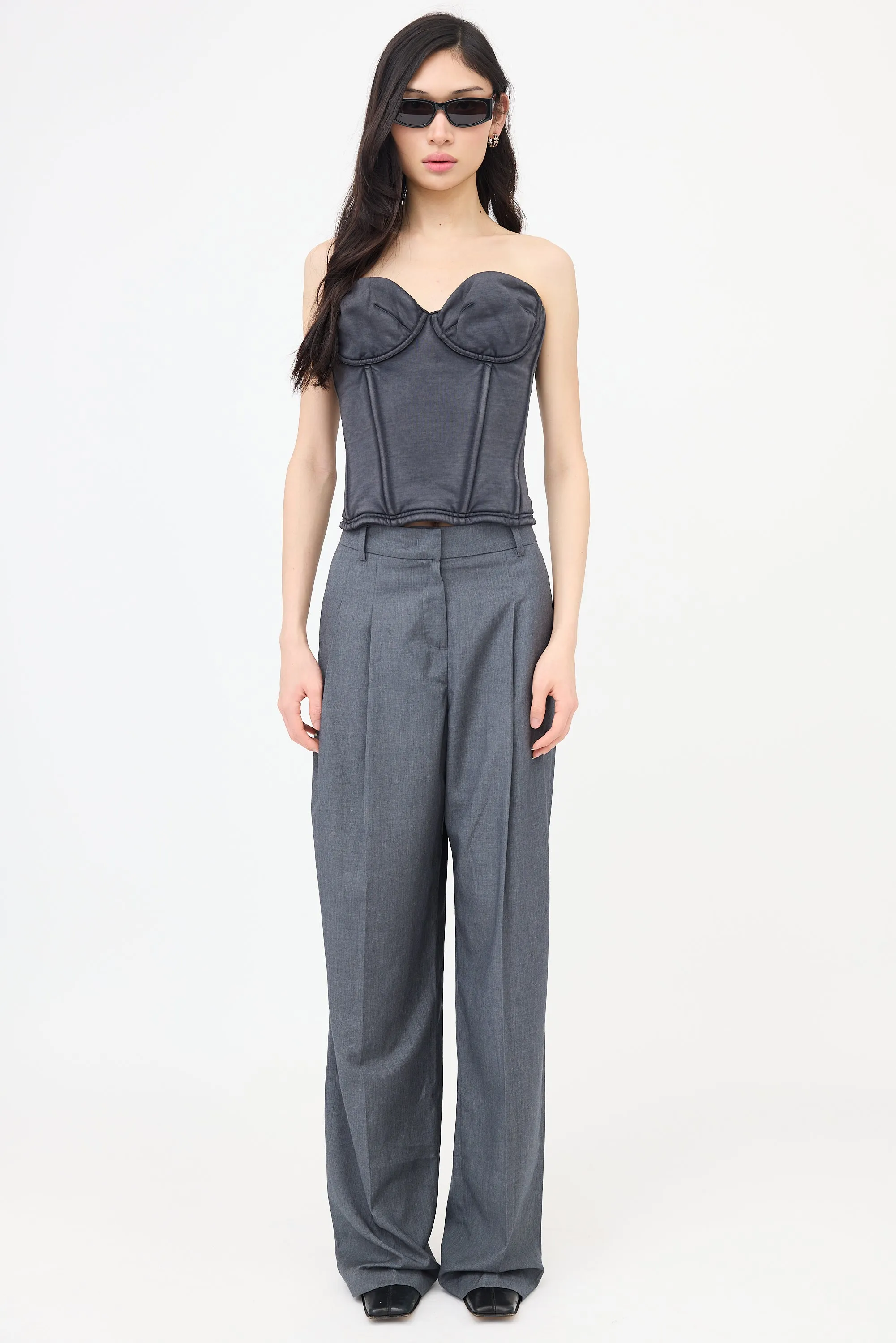 Knit Distressed Bustier Top sold by VSP Consignment product image thumbnail 2