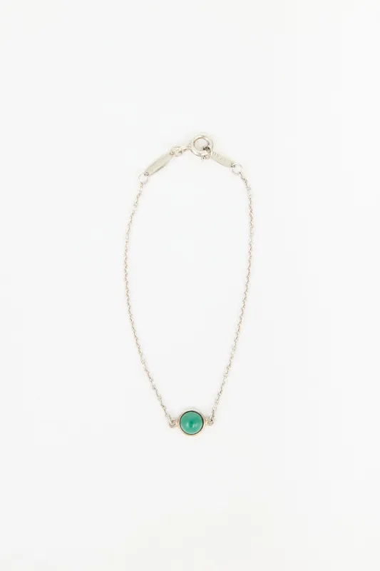 X Elsa Peretti Sterling Silver & Turquoise Color By The Yard Bracelet sold by VSP Consignment