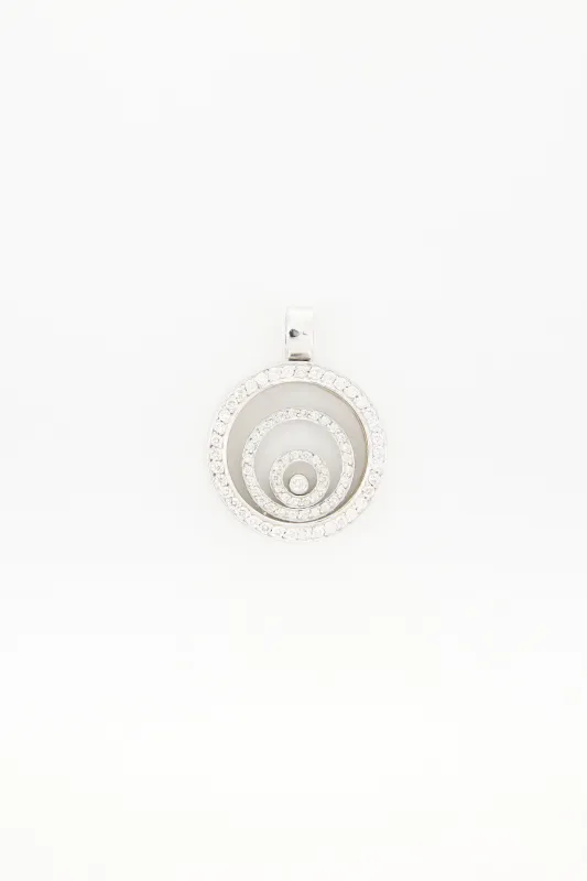 18K White Gold & Diamond Circle Pendant made by VSP Consignment
