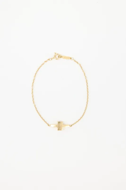 18K Gold Double T Bracelet sold by VSP Consignment