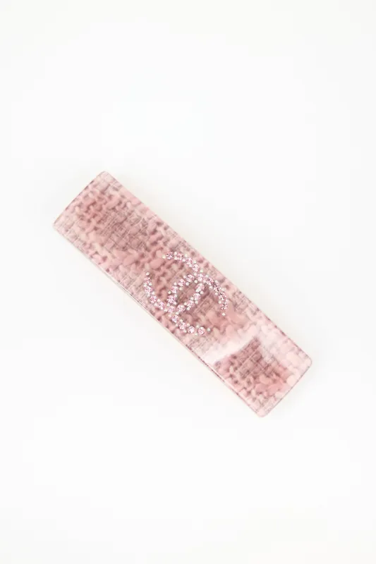 2006 Tweed Print CC Hair Clip made by Chanel