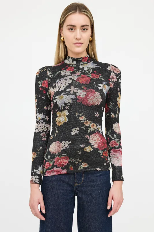 Shimmer Floral Top sold by VSP Consignment