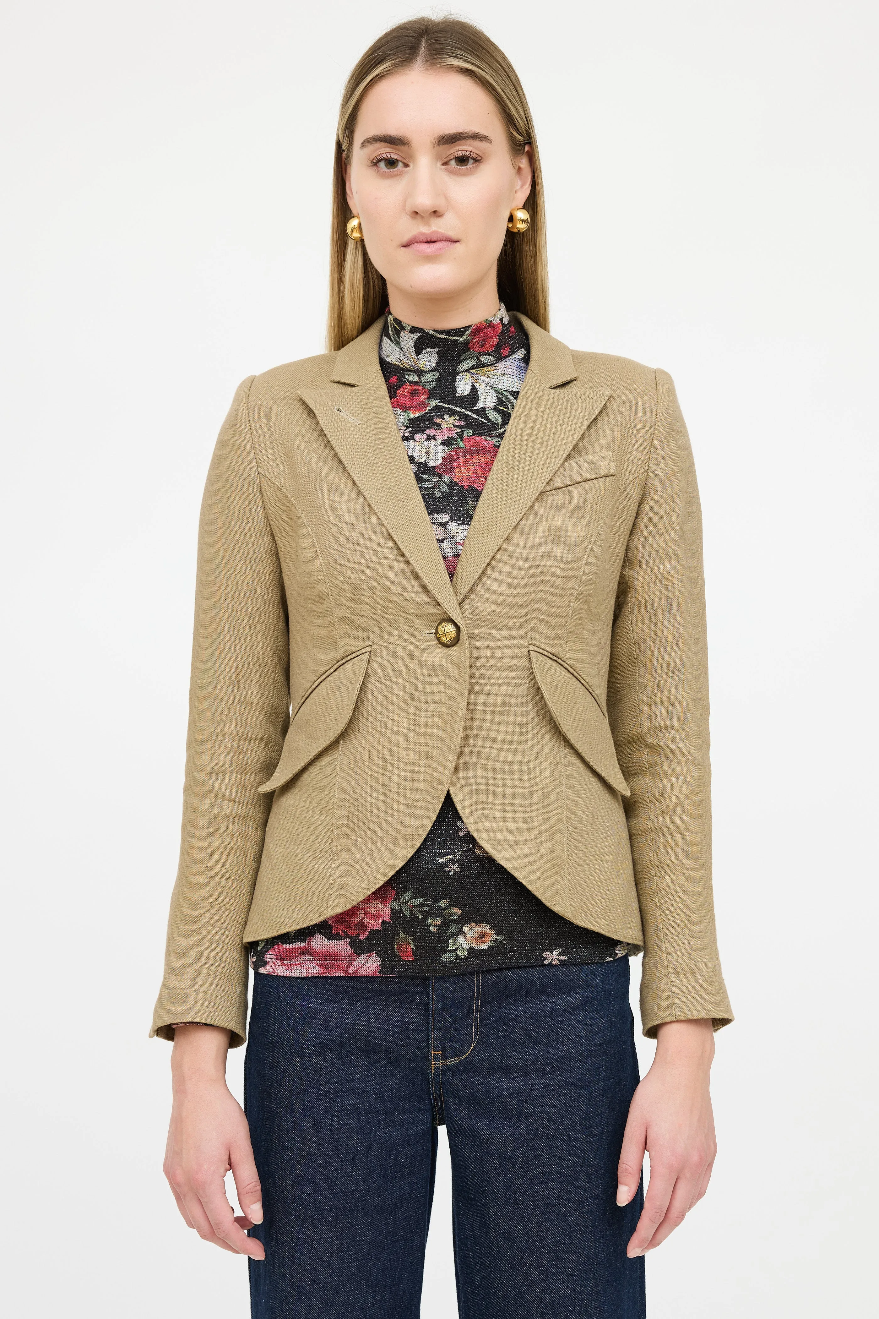 Linen Single Breasted Blazer sold by VSP Consignment