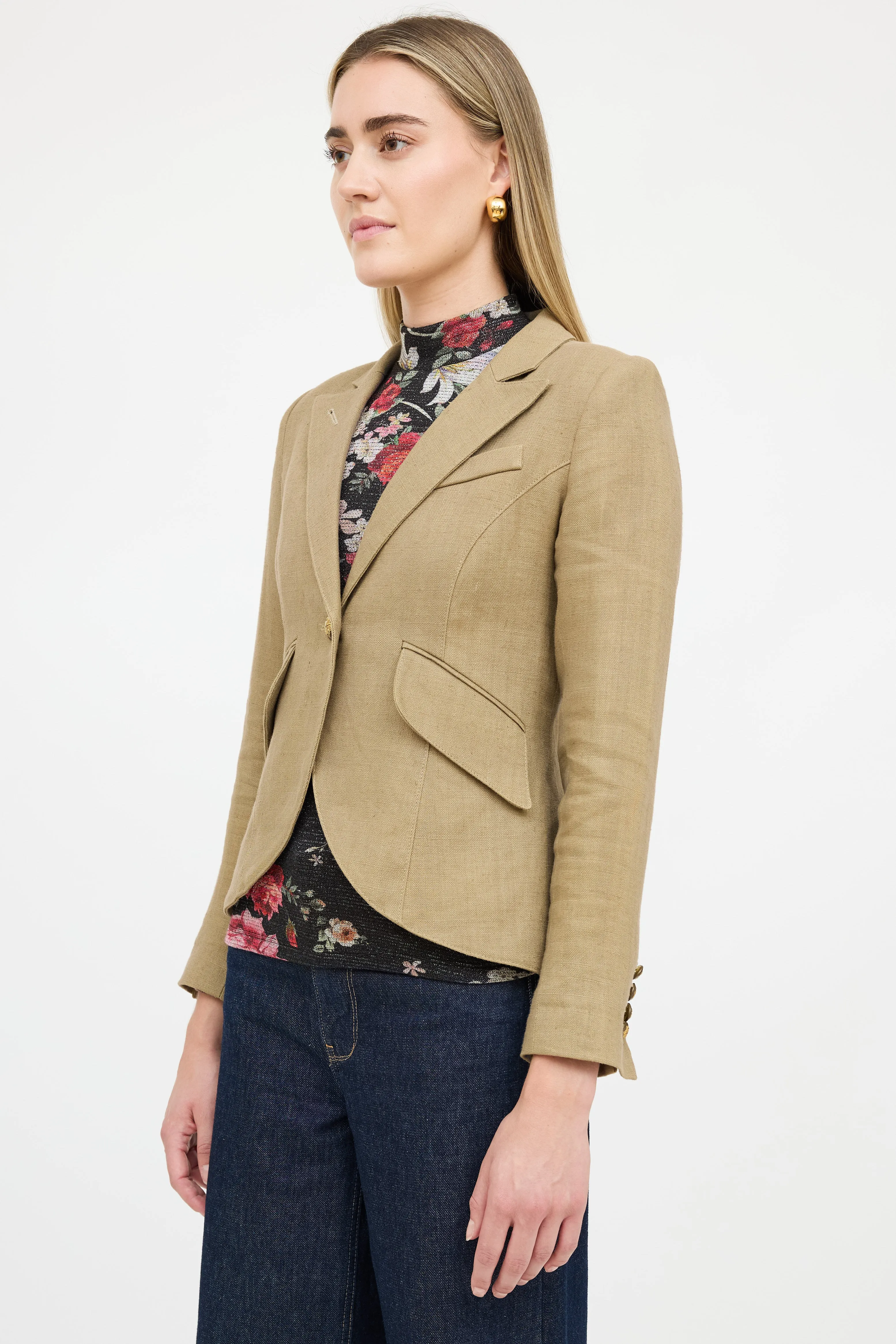 Linen Single Breasted Blazer sold by VSP Consignment product image thumbnail 3