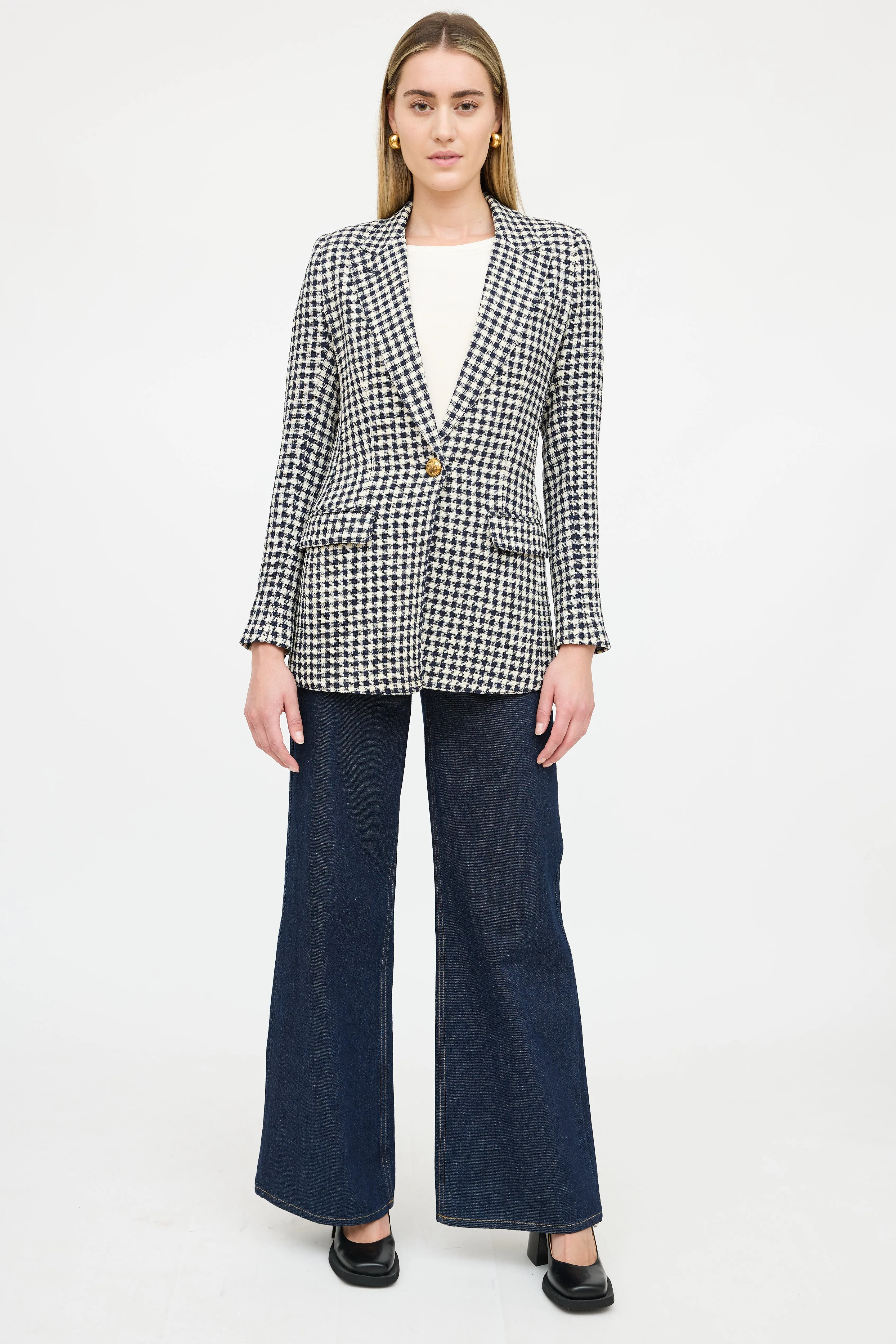 Wool Gingham Blazer sold by VSP Consignment product image thumbnail 2