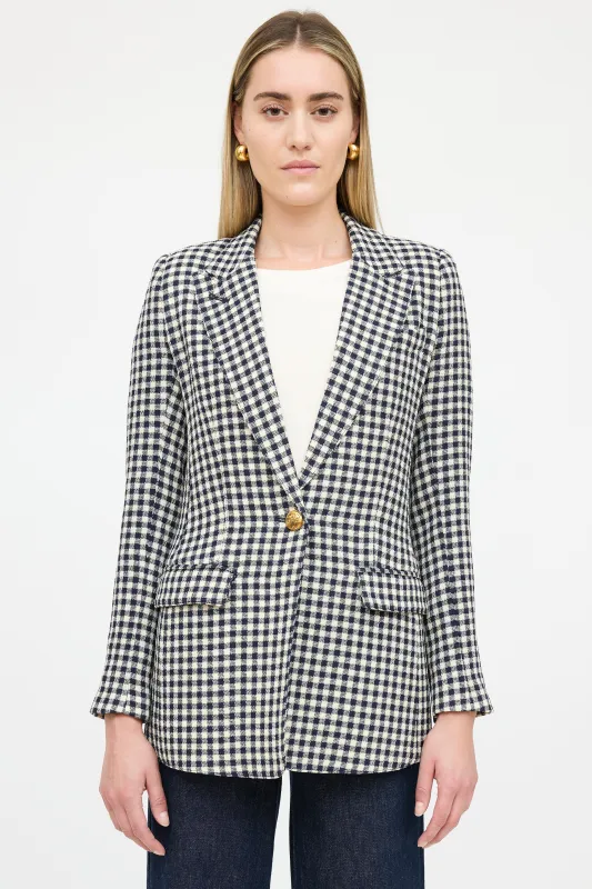 Wool Gingham Blazer sold by VSP Consignment
