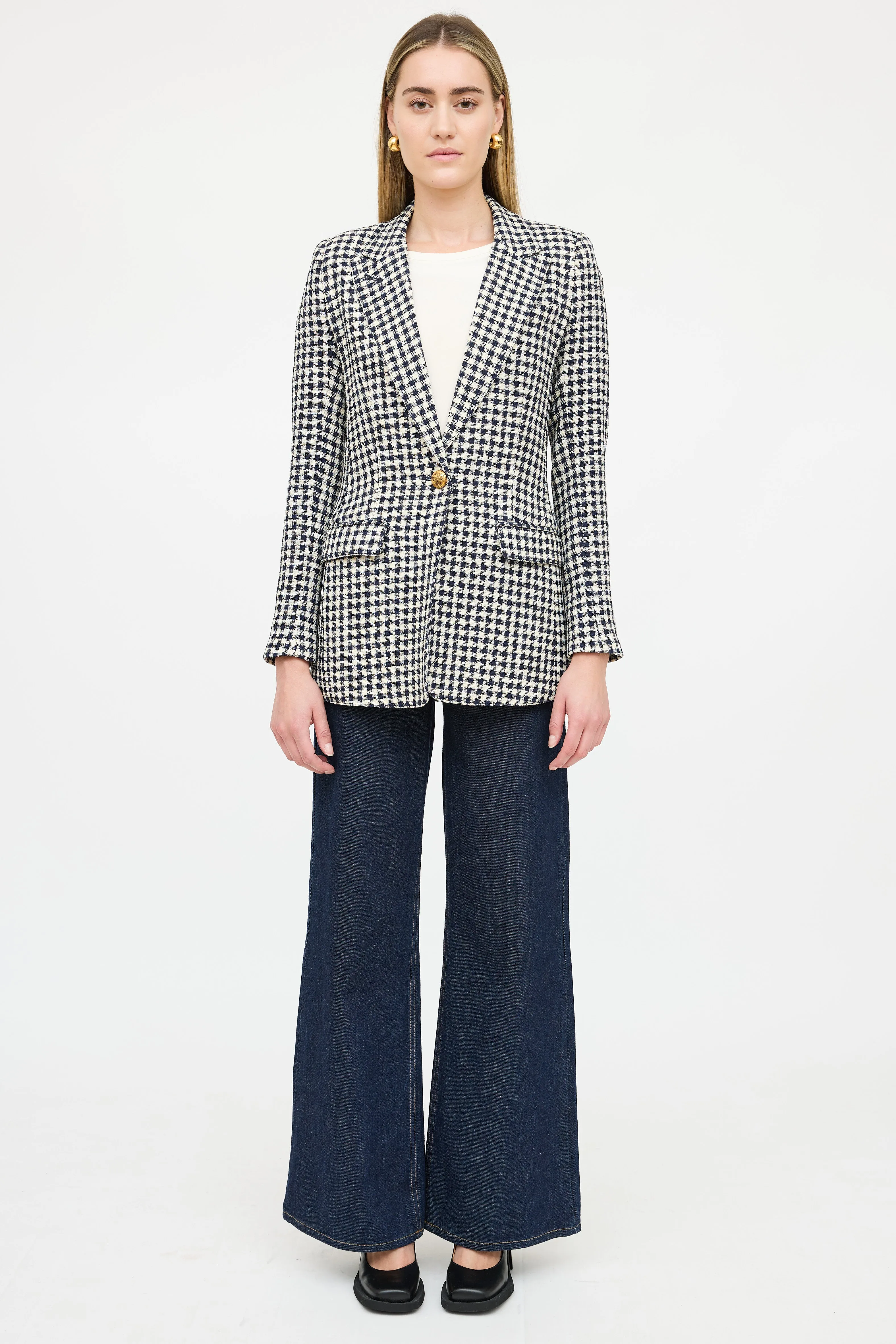 Wool Gingham Blazer sold by VSP Consignment product image thumbnail 3