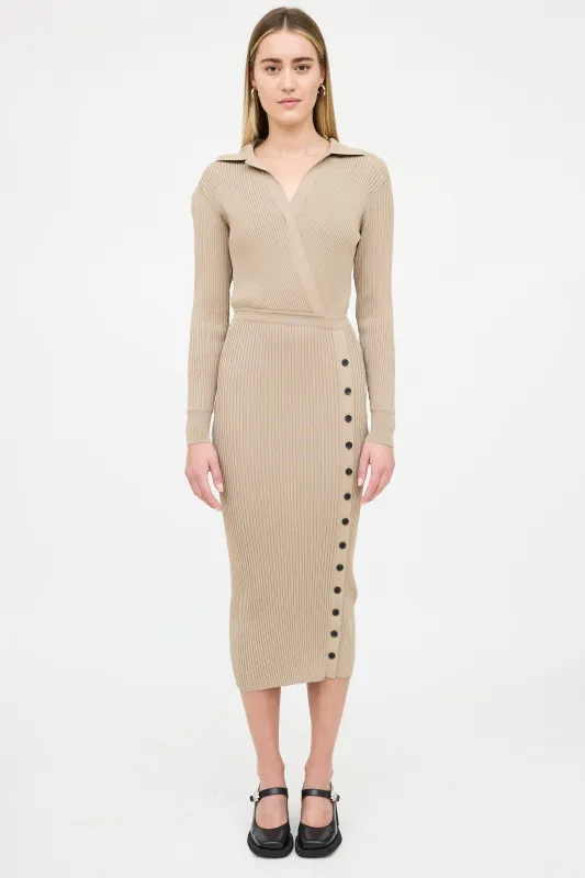 Ribbed Wrapped Shirt Dress sold by VSP Consignment