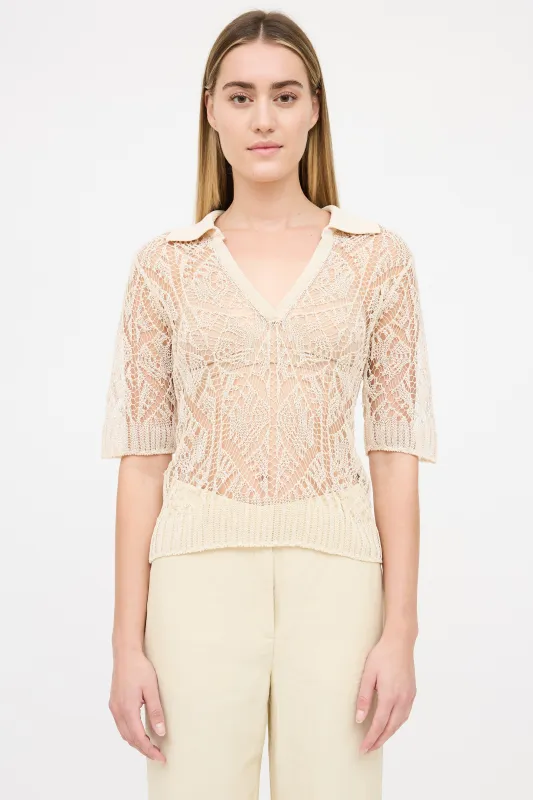 Woven Crochet Polo sold by VSP Consignment