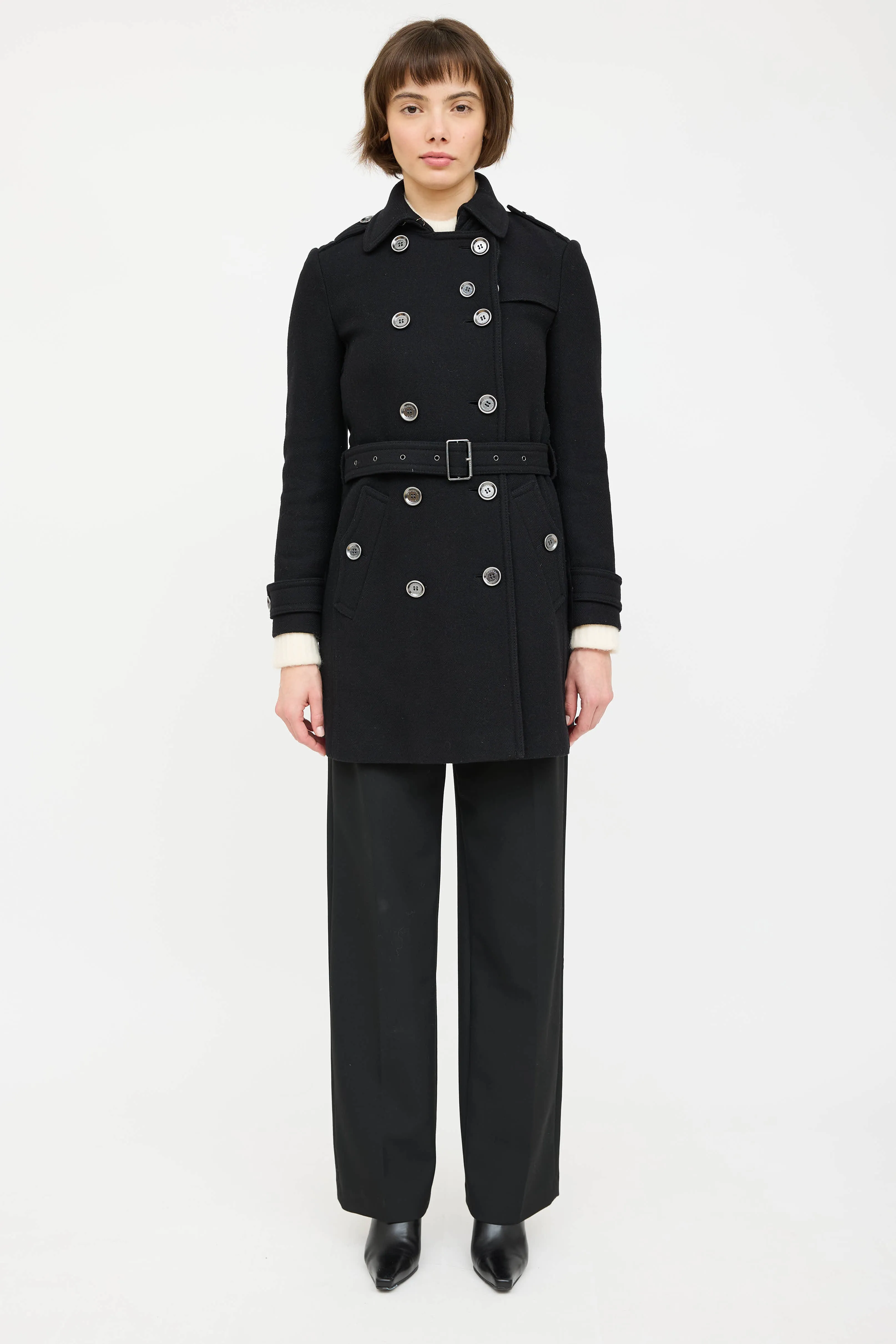 Wool Double Breasted Trench Coat sold by VSP Consignment product image thumbnail 2