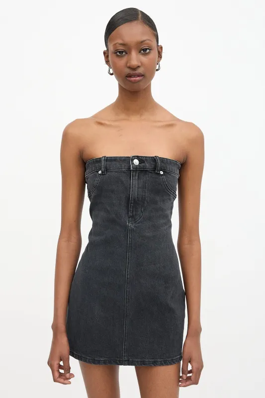 Strapless Denim Mini Dress sold by VSP Consignment