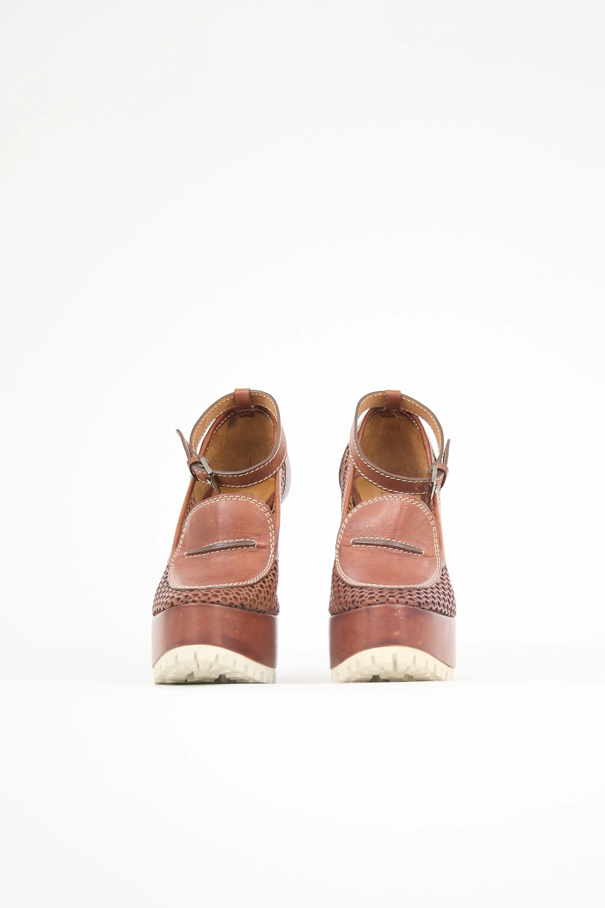 Laser Cut Leather Wedge Heel sold by VSP Consignment product image thumbnail 3