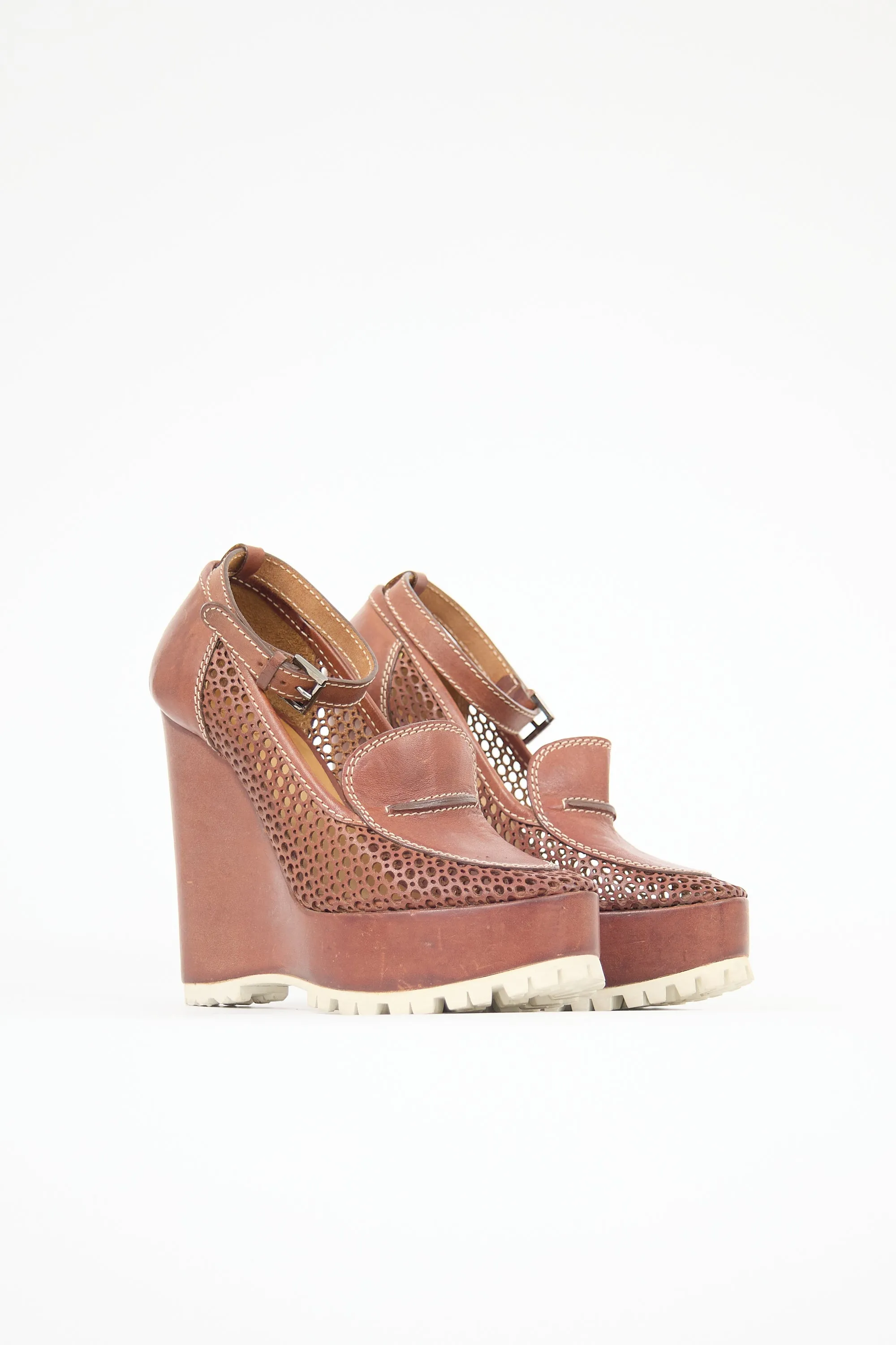 Laser Cut Leather Wedge Heel sold by VSP Consignment product image thumbnail 2
