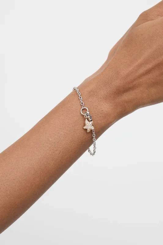 18K White & Rose Gold Diamond Star Bracelet made by VSP Consignment