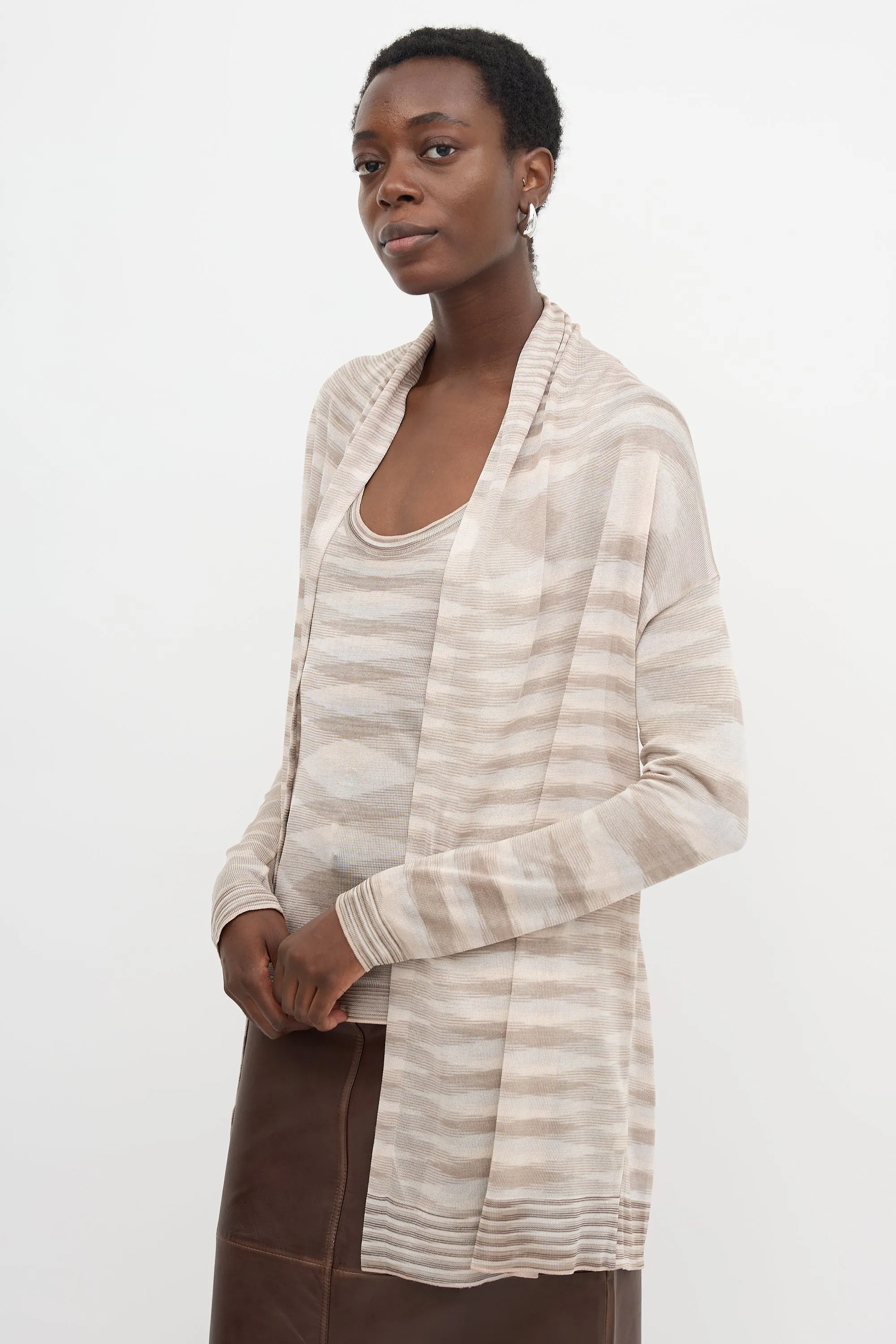 Stripe Drape Cardigan sold by VSP Consignment product image thumbnail 3
