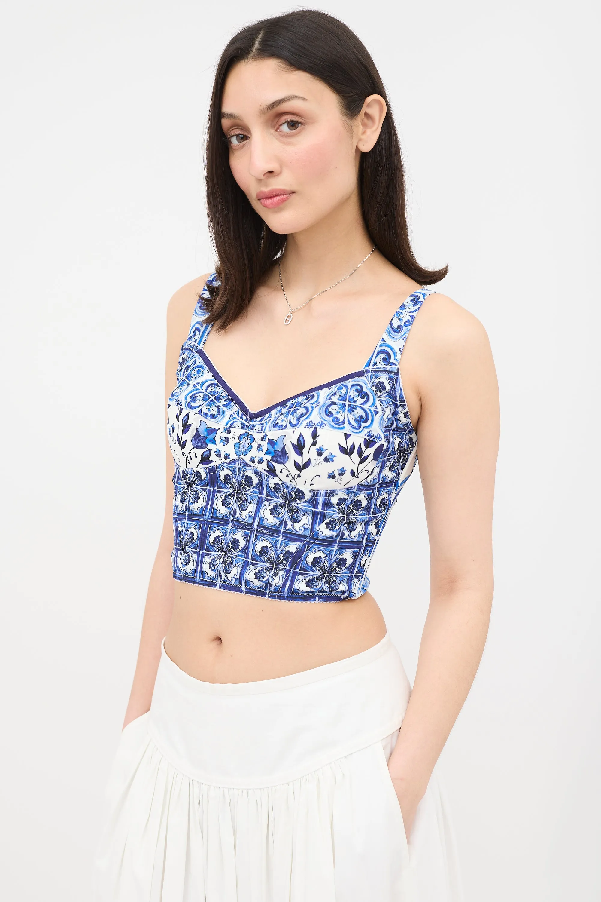 Majolica Printed Corset Top sold by VSP Consignment product image thumbnail 3