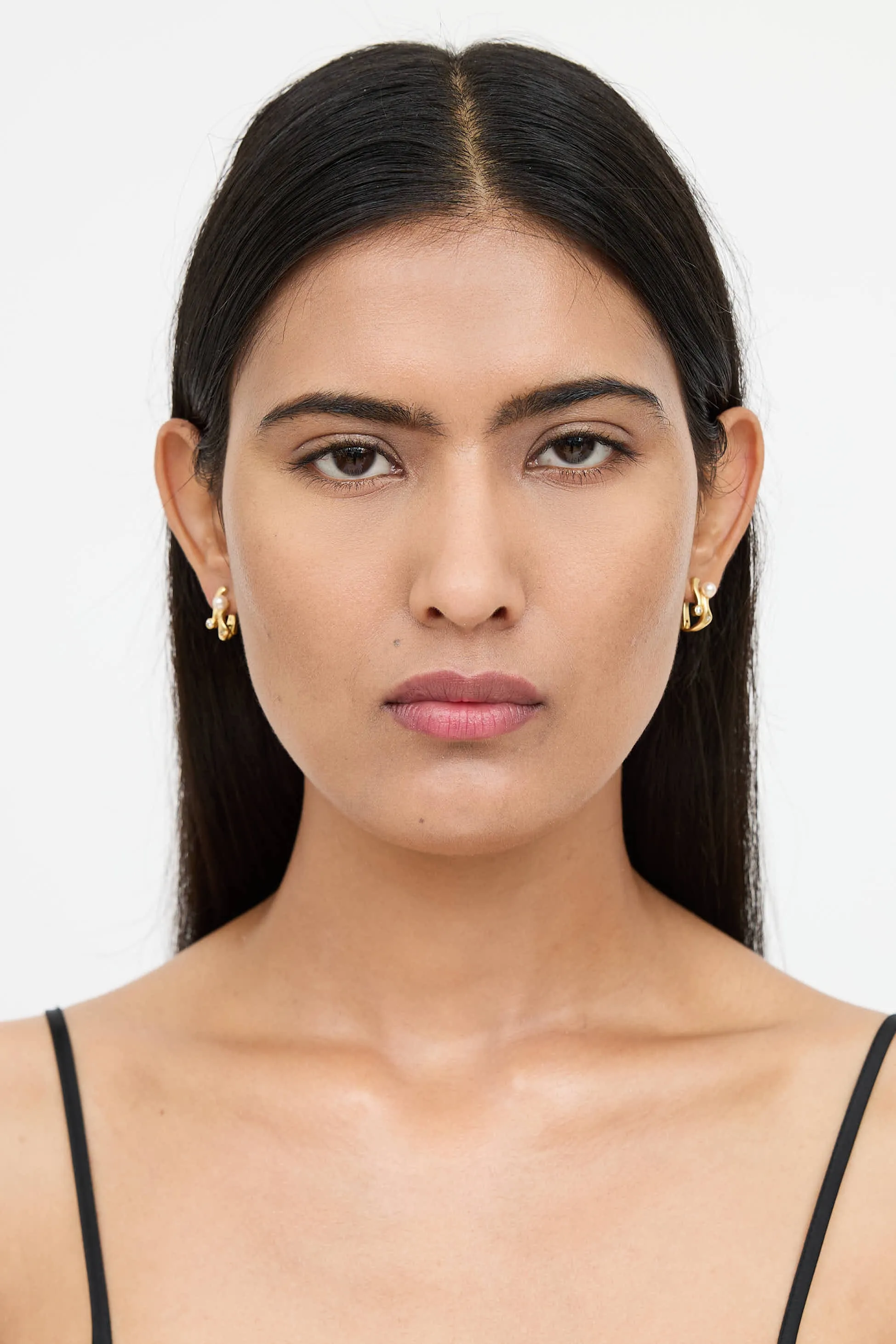 18K Gold Pearl Squiggle Earrings sold by VSP Consignment product image thumbnail 3