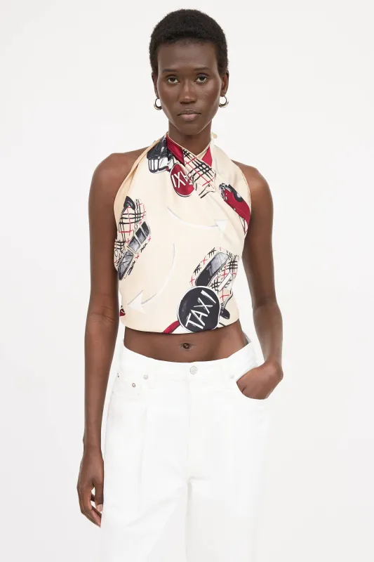 Silk Taxi Graphic Scarf sold by VSP Consignment