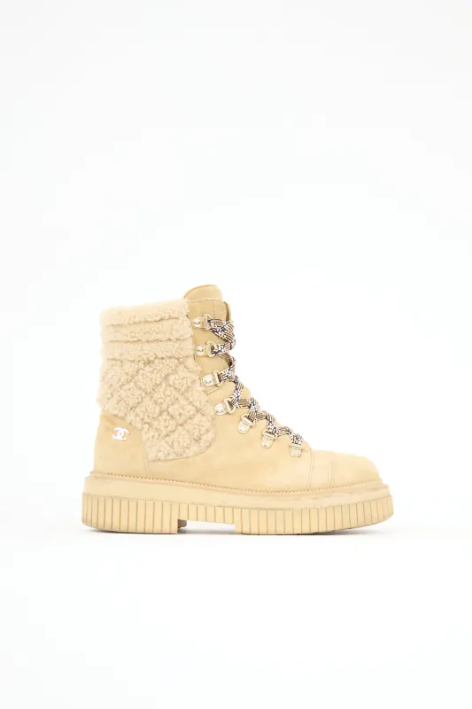 Suede & Shearling CC Boot sold by VSP Consignment