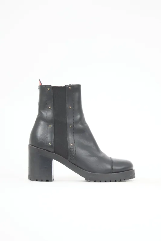 Leather Rockstud Boot made by Valentino