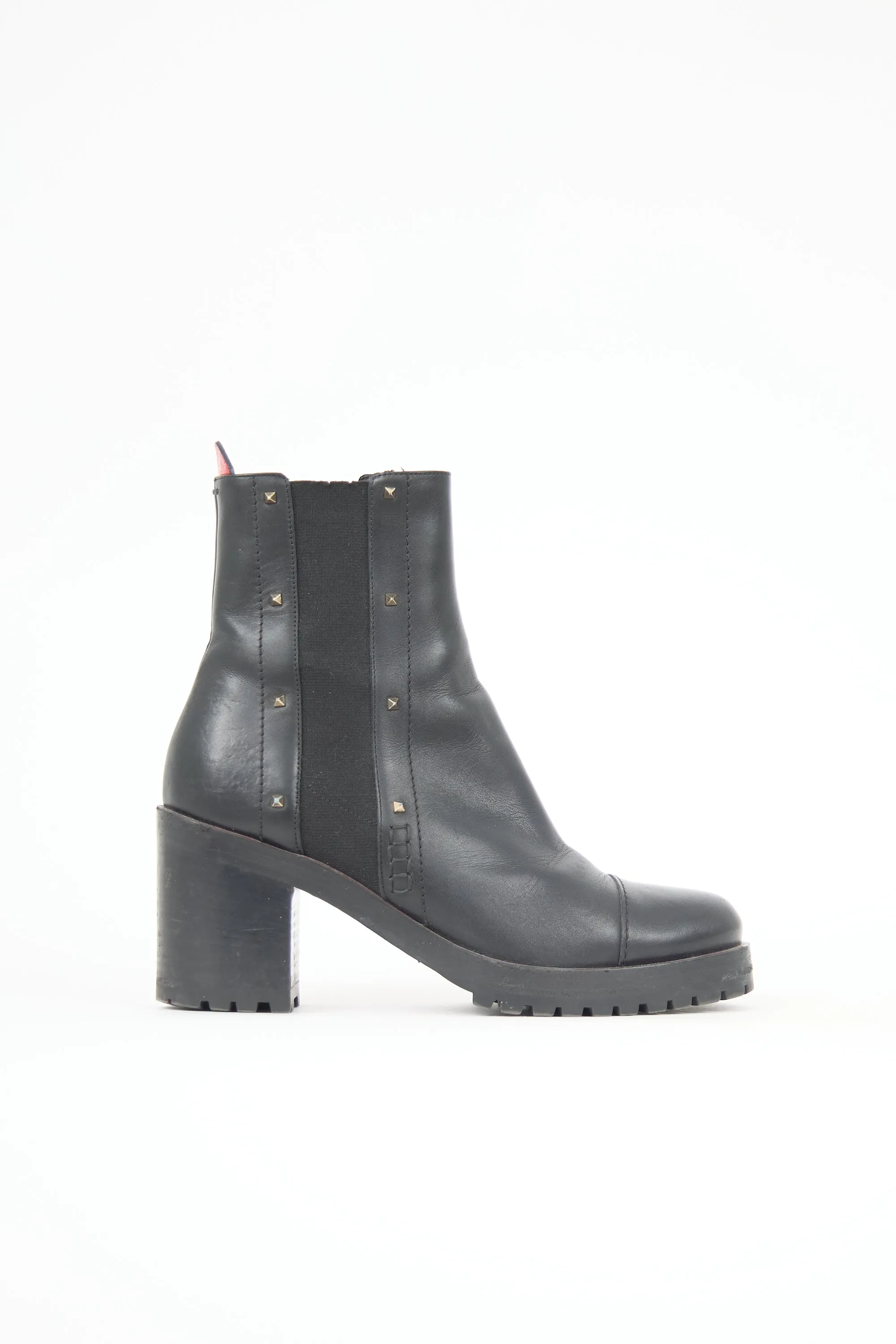 Leather Rockstud Boot sold by VSP Consignment