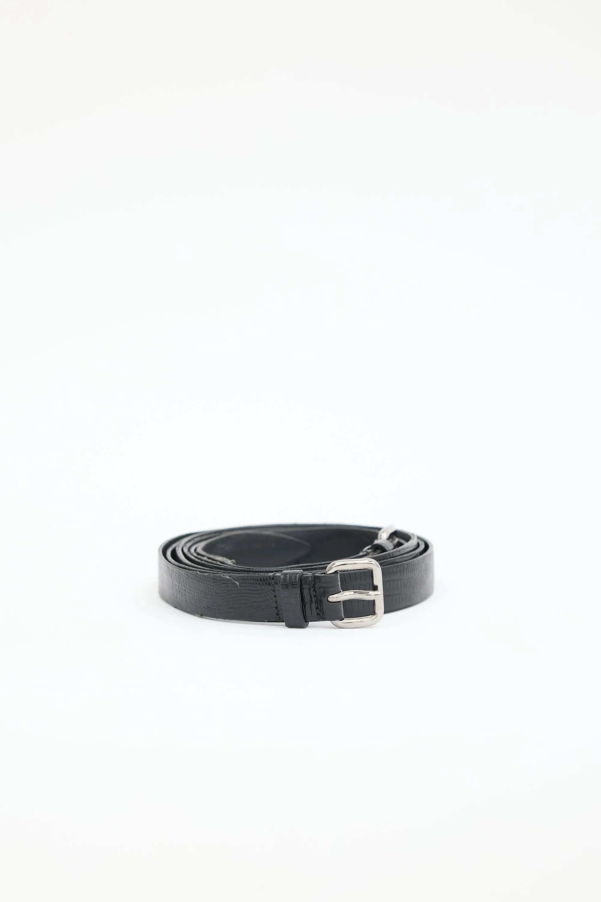 Embossed Leather Layered Slim Belt sold by VSP Consignment