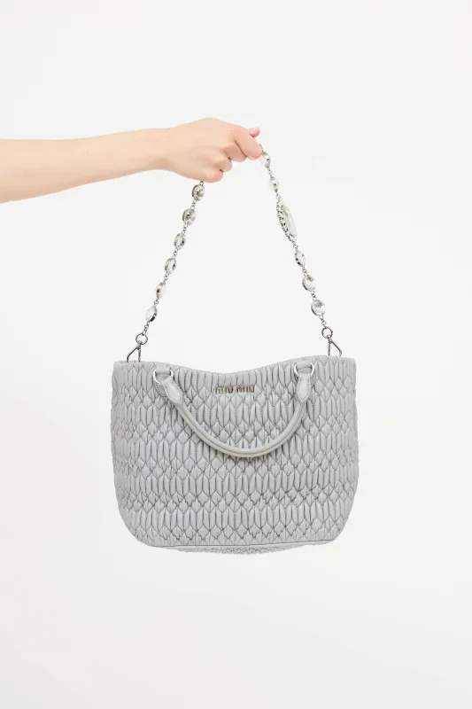 Nappa Mattelasse Crystal Tote Bag made by Miu Miu