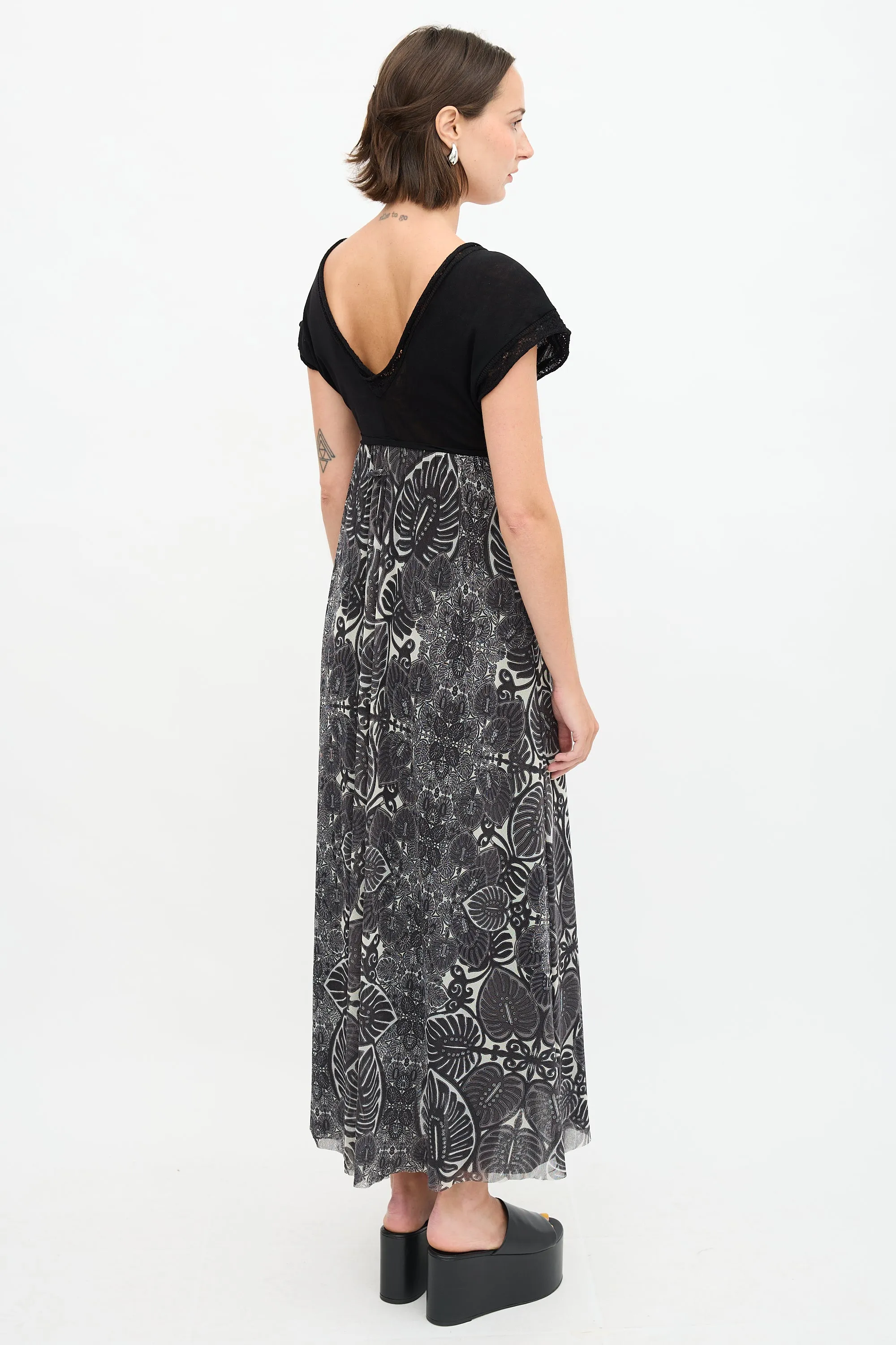 Mesh Leaf Printed Dress sold by VSP Consignment product image thumbnail 4