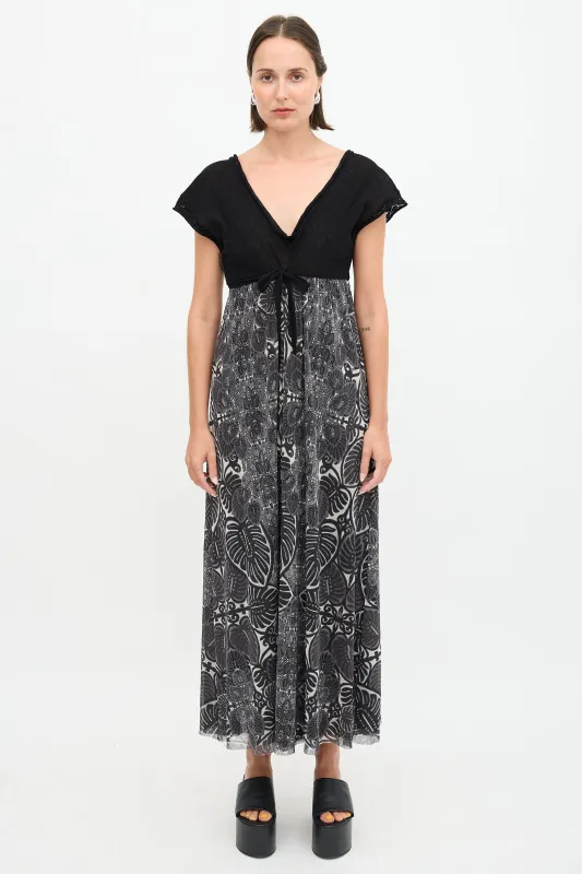 Mesh Leaf Printed Dress made by Jean Paul Gaultier