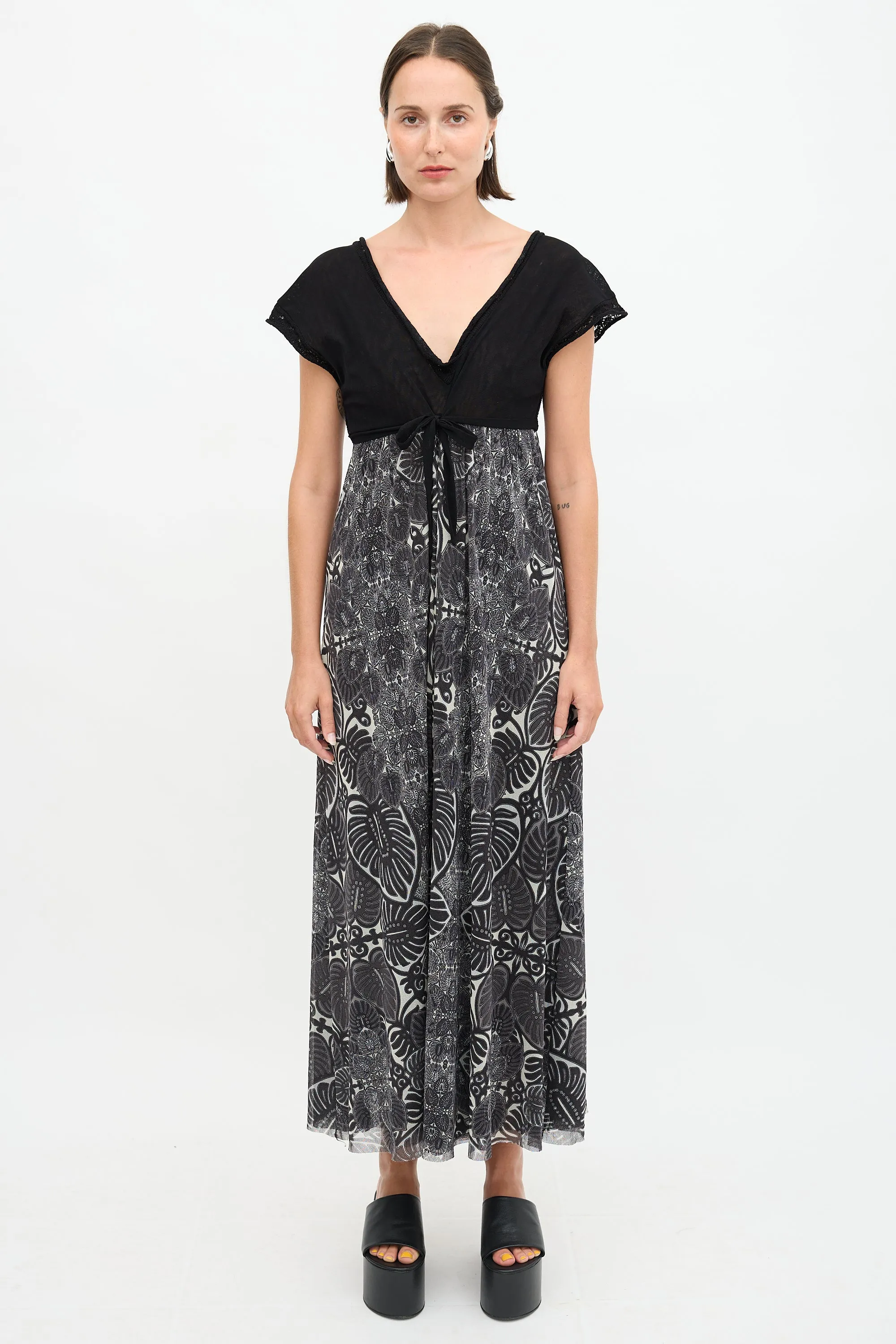 Mesh Leaf Printed Dress sold by VSP Consignment