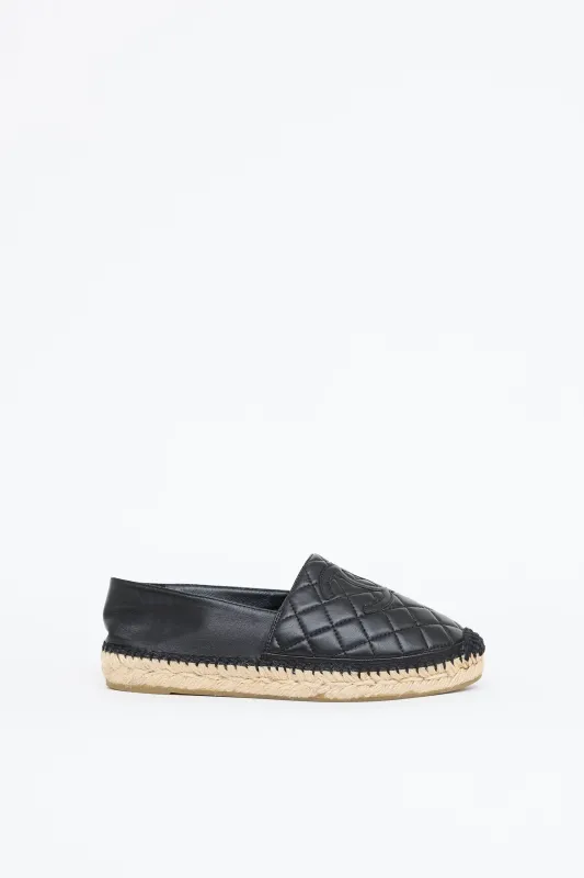 Leather Quilted Espadrille sold by VSP Consignment
